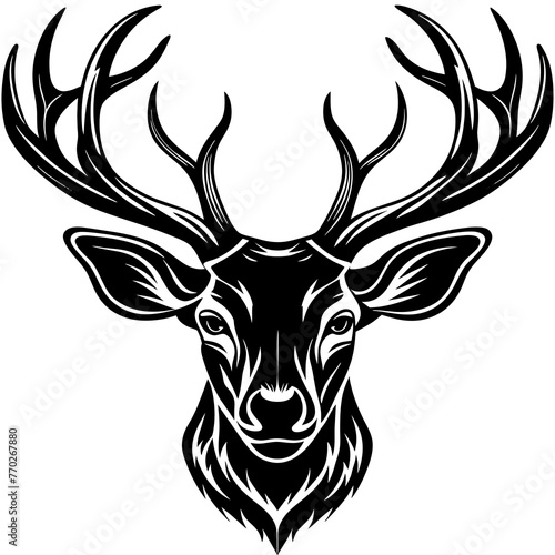 Head of a Deer Silhouette   Vector illustration © Aynal