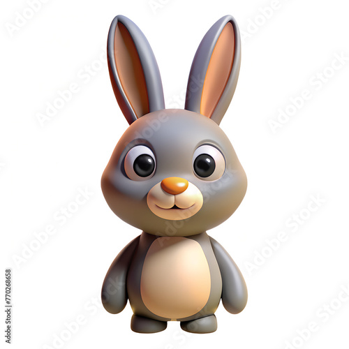 rabbit, 3d render vector cartoon icon