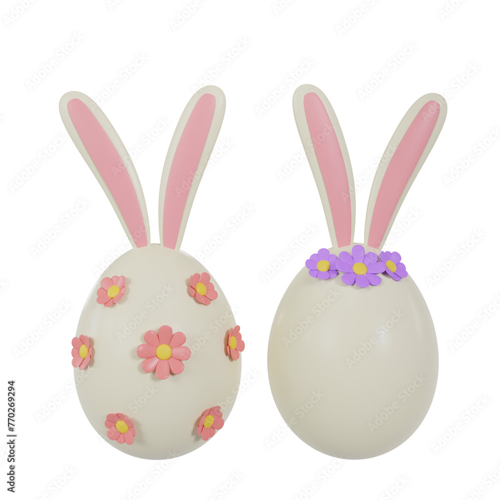 Fototapeta premium Easter Egg 3D Illustration. Painted Egg for Easter day.