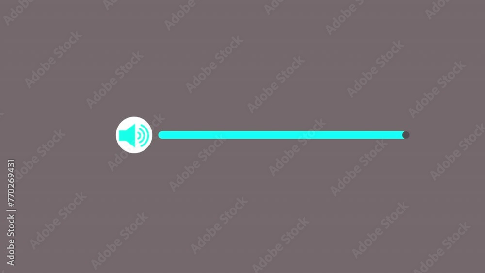 volume Slider animation. Control Panel sound setting animation, volume speaker template. volume Slider animation. Control Panel sound setting animation, volume speaker template.
