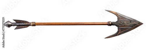 Wooden spear isolated on transparent background photo