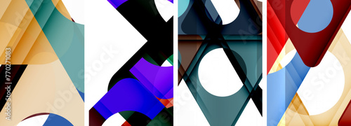 Abstract background set featuring captivating triangles. Harmonious blend of geometry and style, these designs bring modern flair