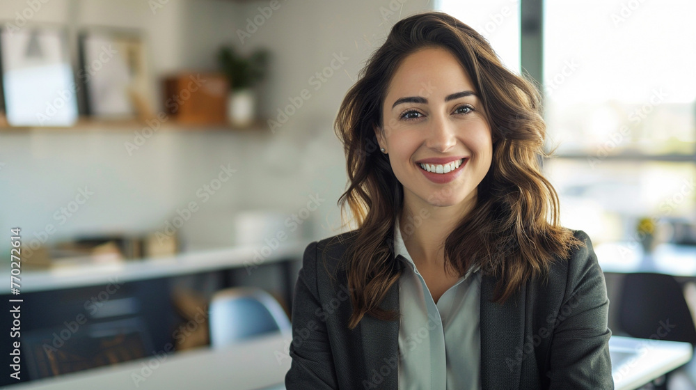 A vibrant, professional portrait of a businesswoman in her office, her smile bright and welcoming, exuding a sense of competence and joy in her work, A vibrant, professional portrait of a businesswoman in her office, her smile bright and welcoming, exuding a sense of competence and joy in her work,