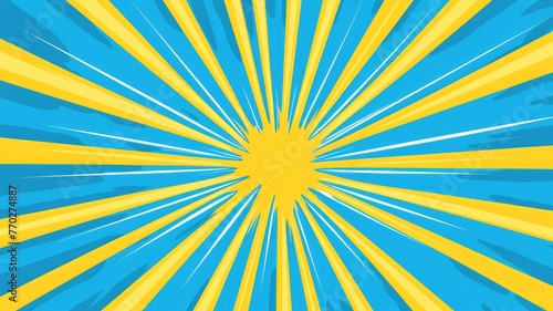 sunny blue yellow burst background