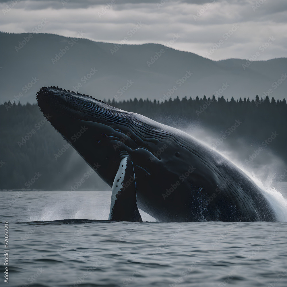 Fototapeta premium humpback whale in the sea