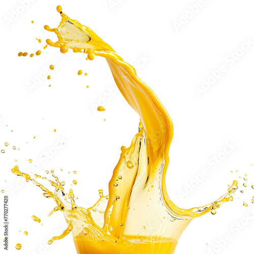 Orange juice splash isolated in white background 