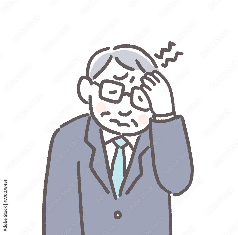 困っているスーツの男性 困っているスーツの男性