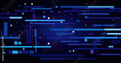 digital blue matrix with luminous particles