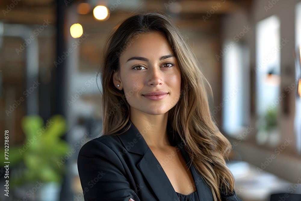 Confident Businesswoman Leading the Charge in a Cutting Edge Tech Startup Environment Confident Businesswoman Leading the Charge in a Cutting Edge Tech Startup Environment