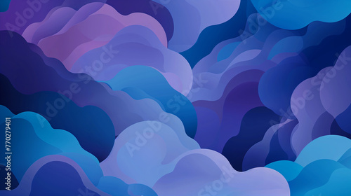 파란색과 보라색 구름 배경 일러스트, 그래픽 배경.