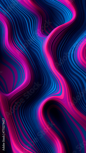 Discover the mesmerizing beauty of pink and purple swirls dancing elegantly across a dark blue background. This captivating artwork, created by advanced artificial intelligence technology (AI)