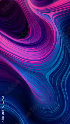 Discover the mesmerizing beauty of pink and purple swirls dancing elegantly across a dark blue background. This captivating artwork, created by advanced artificial intelligence technology (AI)