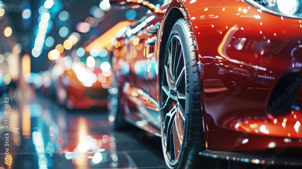 New Cars on Display with Bokeh Effect New Cars on Display with Bokeh Effect