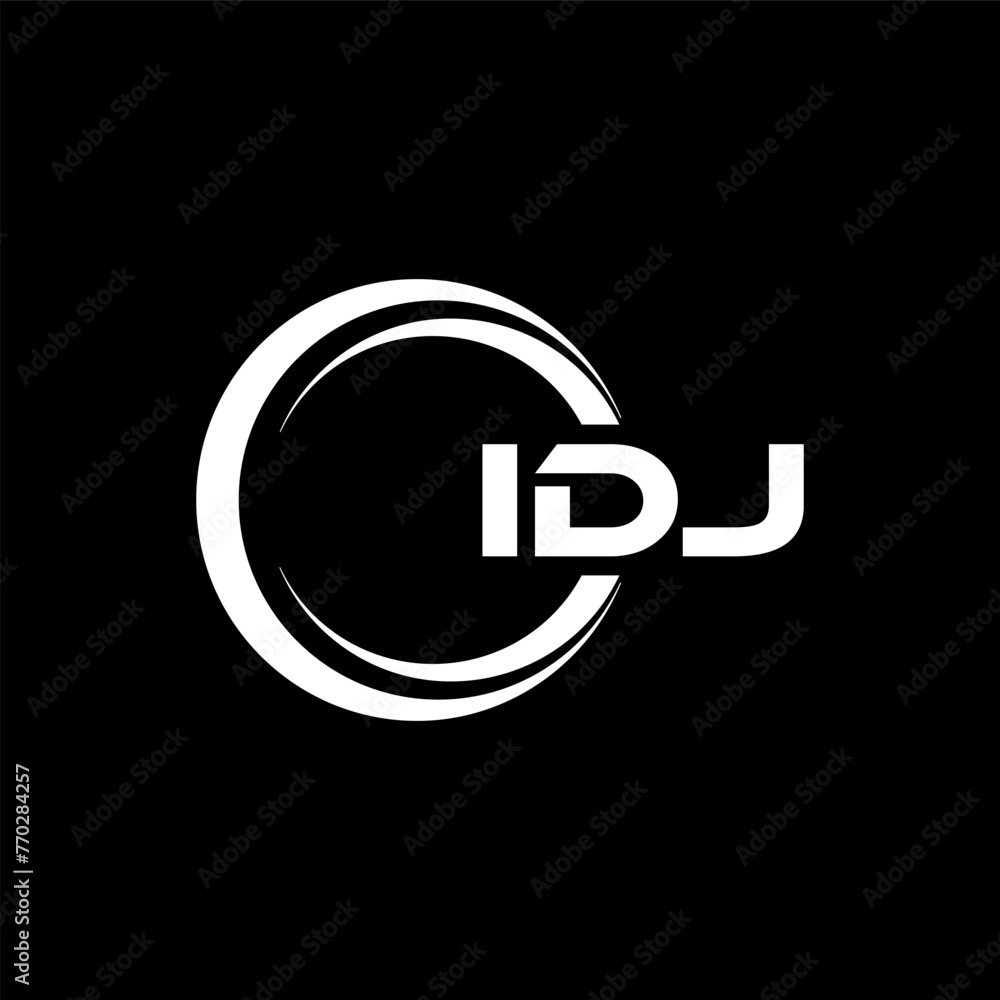 IDJ letter logo design with black background in illustrator, cube logo, vector logo, modern alphabet font overlap style. calligraphy designs for logo, Poster, Invitation, etc. IDJ letter logo design with black background in illustrator, cube logo, vector logo, modern alphabet font overlap style. calligraphy designs for logo, Poster, Invitation, etc.