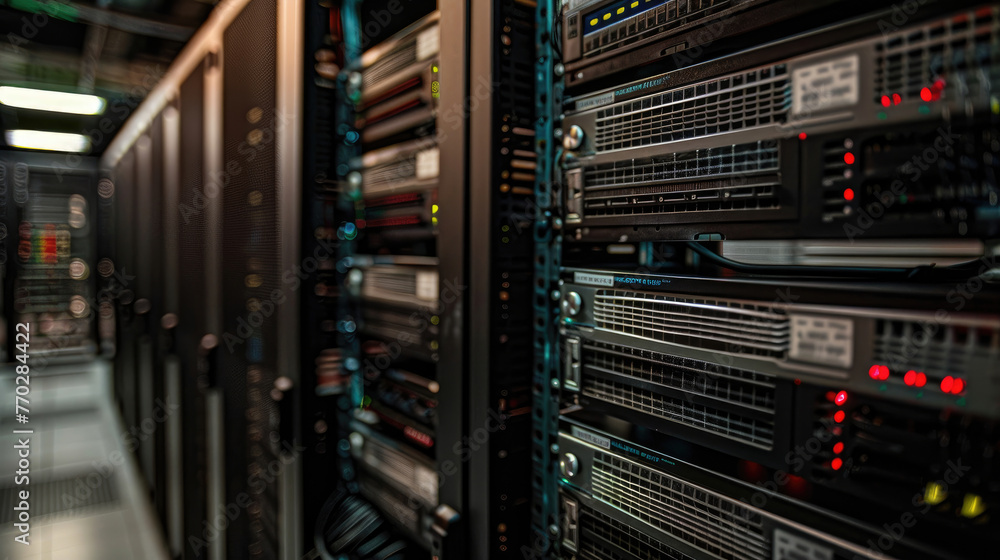 Modern Data Center Infrastructure with Server Racks Modern Data Center Infrastructure with Server Racks