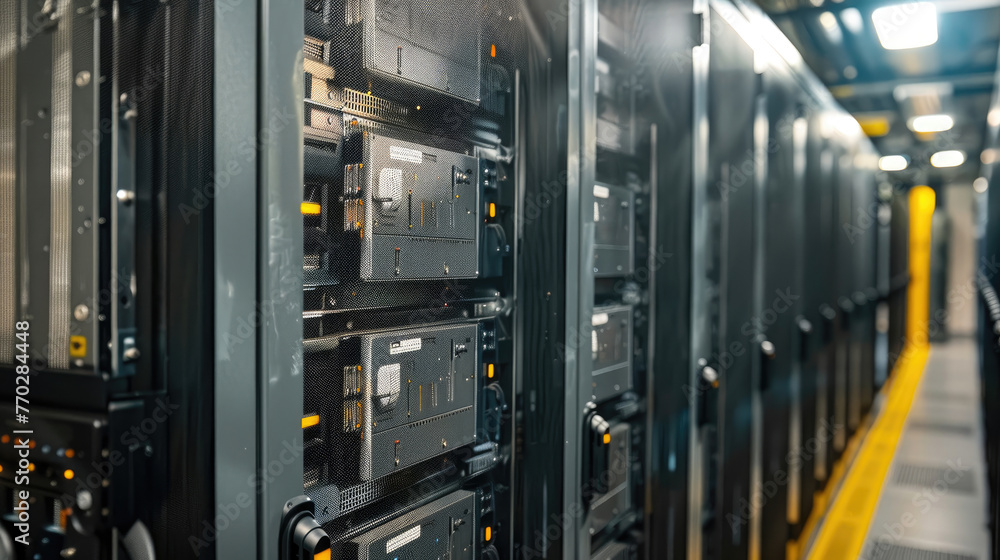 Modern Data Center Infrastructure with Server Racks Modern Data Center Infrastructure with Server Racks