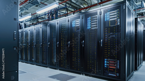 Modern Data Center Infrastructure with Server Racks