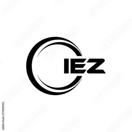 IEZ letter logo design with white background in illustrator, cube logo, vector logo, modern alphabet font overlap style. calligraphy designs for logo, Poster, Invitation, etc. photo