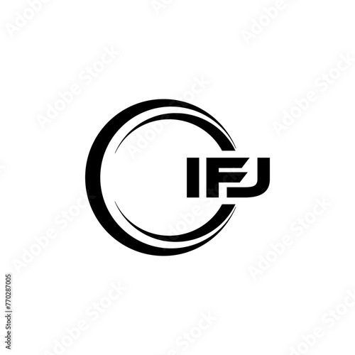 IFJ letter logo design in illustration. Vector logo, calligraphy designs for logo, Poster, Invitation, etc. photo