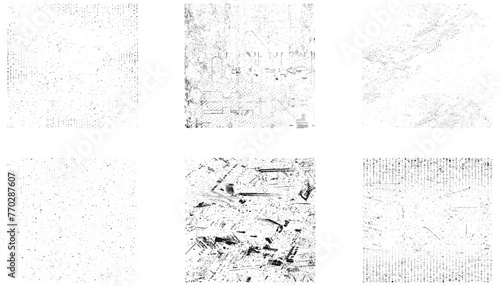 set of grunge textures. collection of 6 grunge wall image. vector illustration.