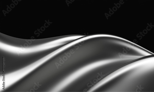 abstract smooth metal wave on black background