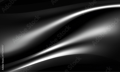 abstract smooth metal wave on black background