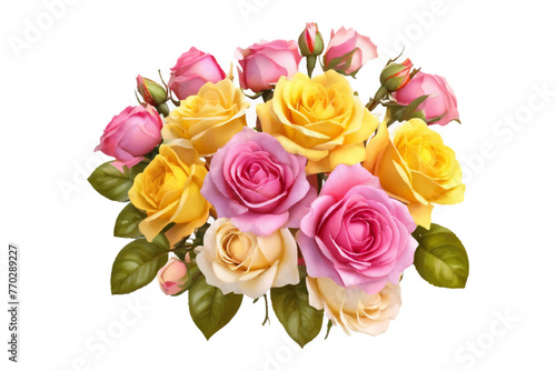 AI generated watercolor bouquet. watercolor flowers and leaves illustration for wedding, greetings, stationary, wallpapers, fashion, background. rose, blossom, olive, green leaves, Eucalyptus etc