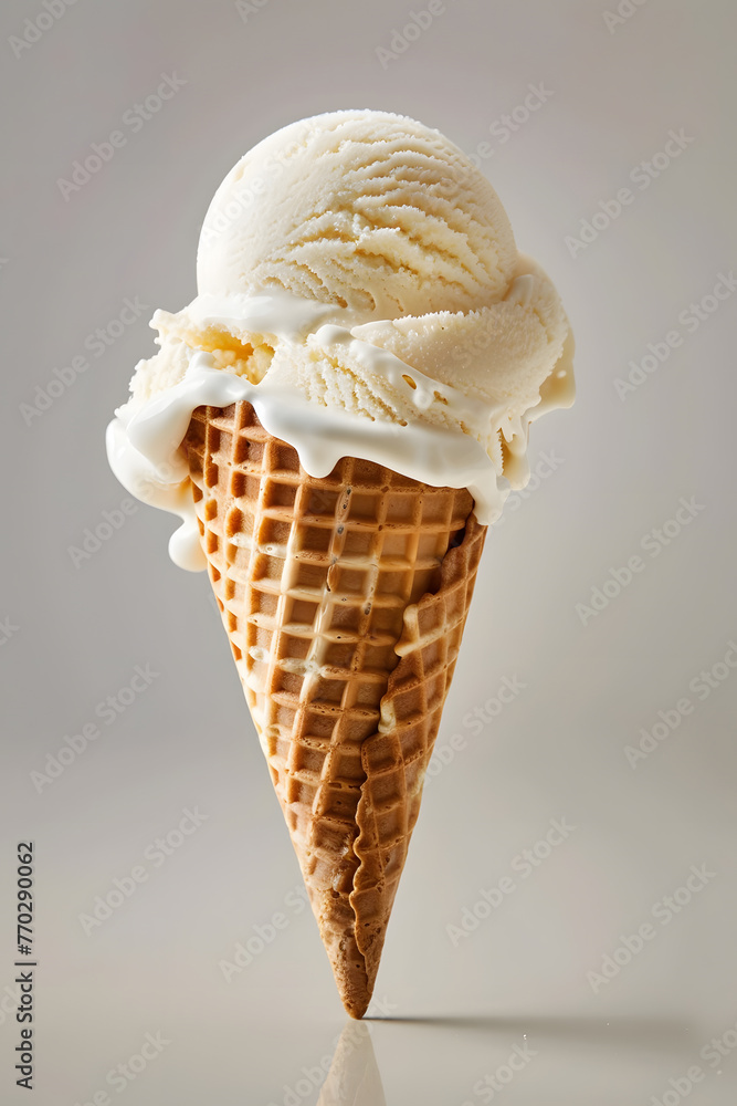 Ice cream cone on plain background Ice cream cone on plain background