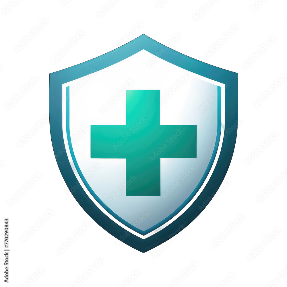 health protection icon shield with white medical cross health protection icon shield with white medical cross