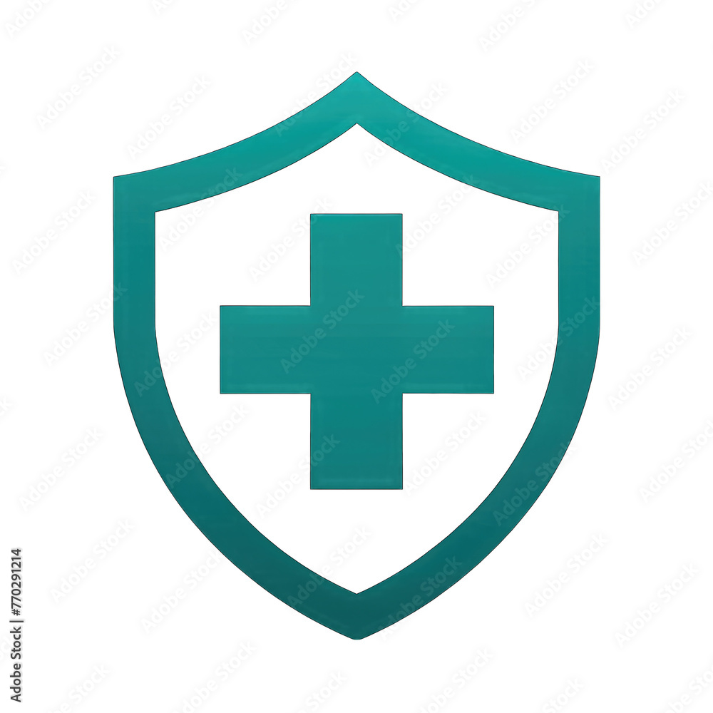 health protection icon shield with white medical cross health protection icon shield with white medical cross