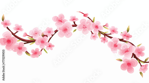 Twigs of Sakura or Cherry Blossom Arranged in Corne