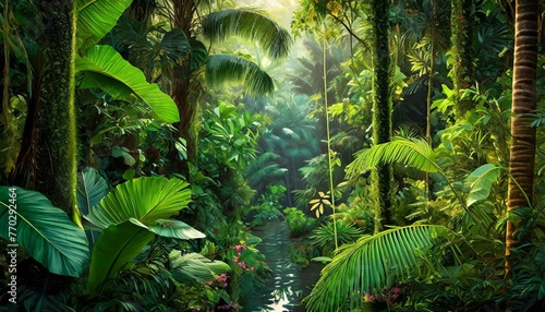  park  summer  foliage  the forest The lush green heart of the jungle exotic botanical treasures hidden wildlife biodiversity showcase tropical allure mystical ambiance