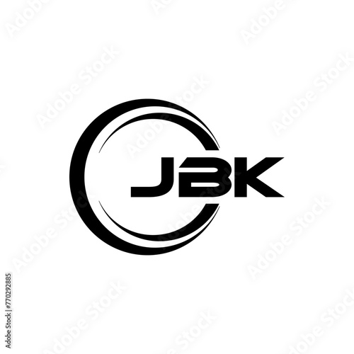JBK letter logo design with white background in illustrator, cube logo, vector logo, modern alphabet font overlap style. calligraphy designs for logo, Poster, Invitation, etc.