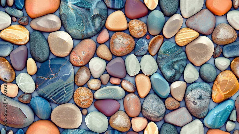 Abstract pebble mosaic seamless pattern, smooth stones in harmonious colors. Seamless Pattern, Fabric Pattern, Tumbler Wrap. Abstract pebble mosaic seamless pattern, smooth stones in harmonious colors. Seamless Pattern, Fabric Pattern, Tumbler Wrap.