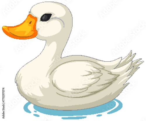 Vector graphic of a duck floating peacefully
