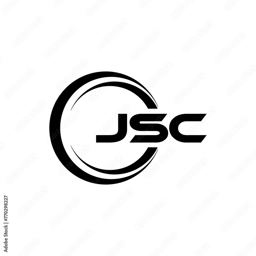 JSC letter logo design with white background in illustrator, cube logo ...