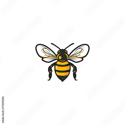 Bee logo design vector illustration template © Leyde