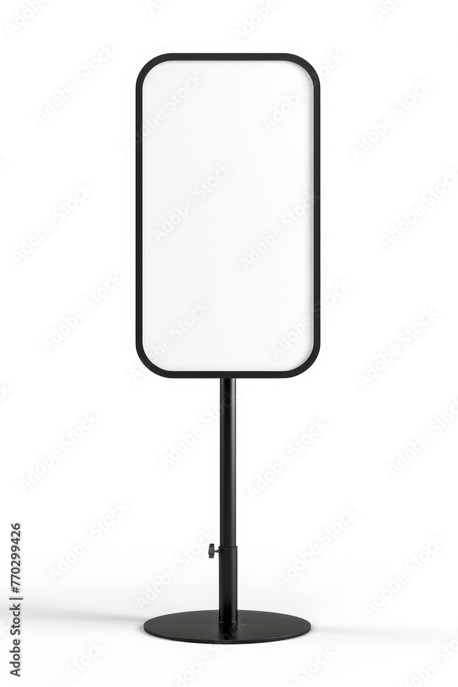A black and white sign with a white background. The sign is square in shape and has a black frame A black and white sign with a white background. The sign is square in shape and has a black frame