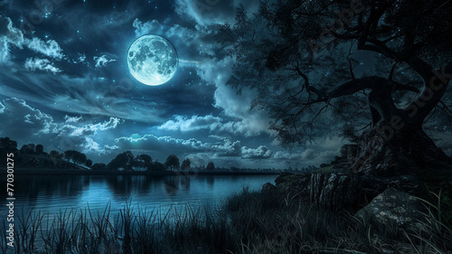 Night sky landscape .