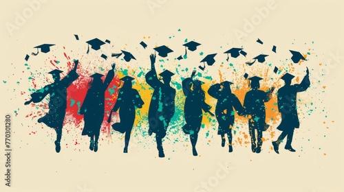 Celebrate the graduation of students, diploma academic concept