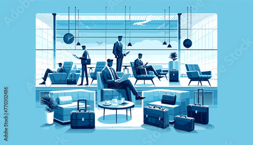 Concept of the image of an international airport. Vector illustration.