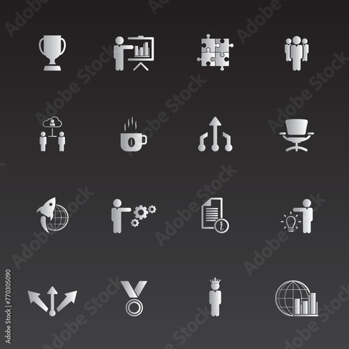 Universal business management and human resources icon set. Universal icons for web and mobile. Vector.	