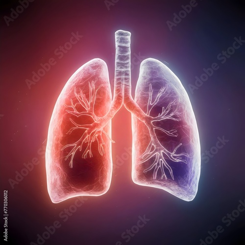 3D-rendered illustration of a human lung.