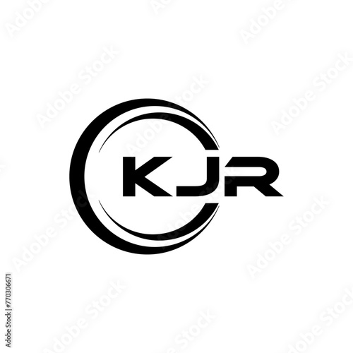 KJR letter logo design with white background in illustrator, cube logo, vector logo, modern alphabet font overlap style. calligraphy designs for logo, Poster, Invitation, etc. photo