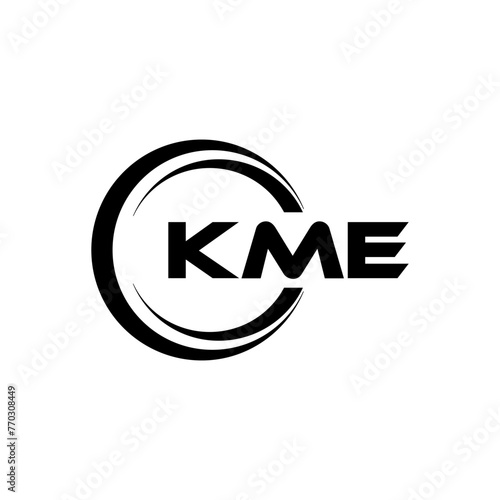 KME letter logo design with white background in illustrator, cube logo, vector logo, modern alphabet font overlap style. calligraphy designs for logo, Poster, Invitation, etc. photo