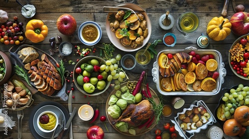 a table full of delicious food