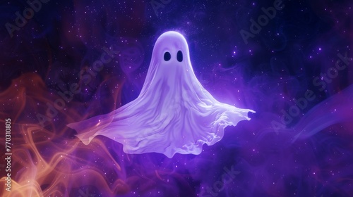 A whimsical white ghost flo...