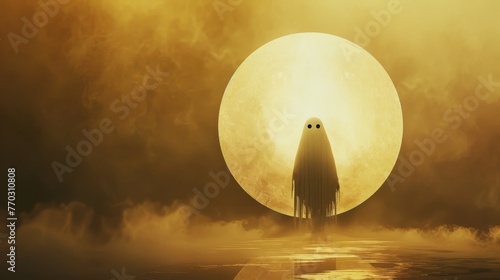 A ghostly silhouette stands...