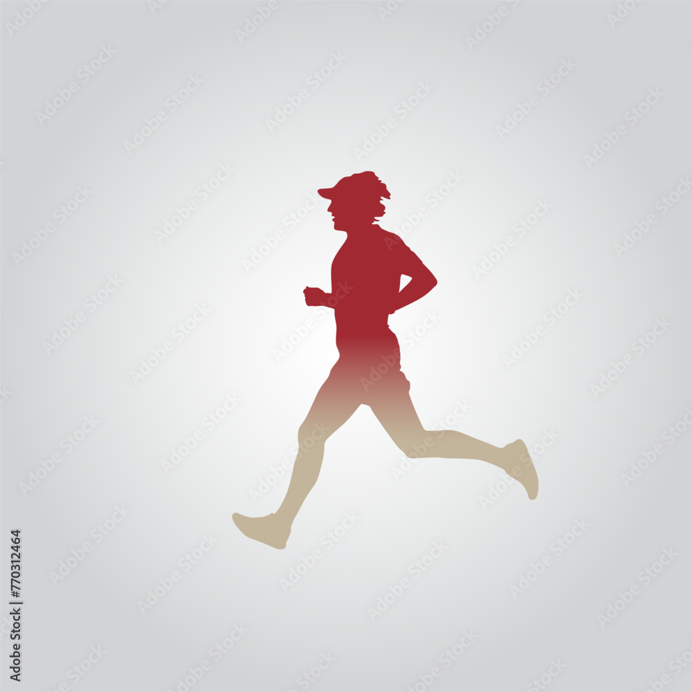 Running Logo vector design illustration on white background