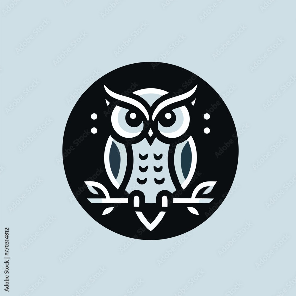 Obraz premium Printsimple logo icon owl flat art style art